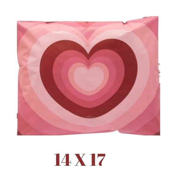 Sobres de polietileno de corazón 14x17