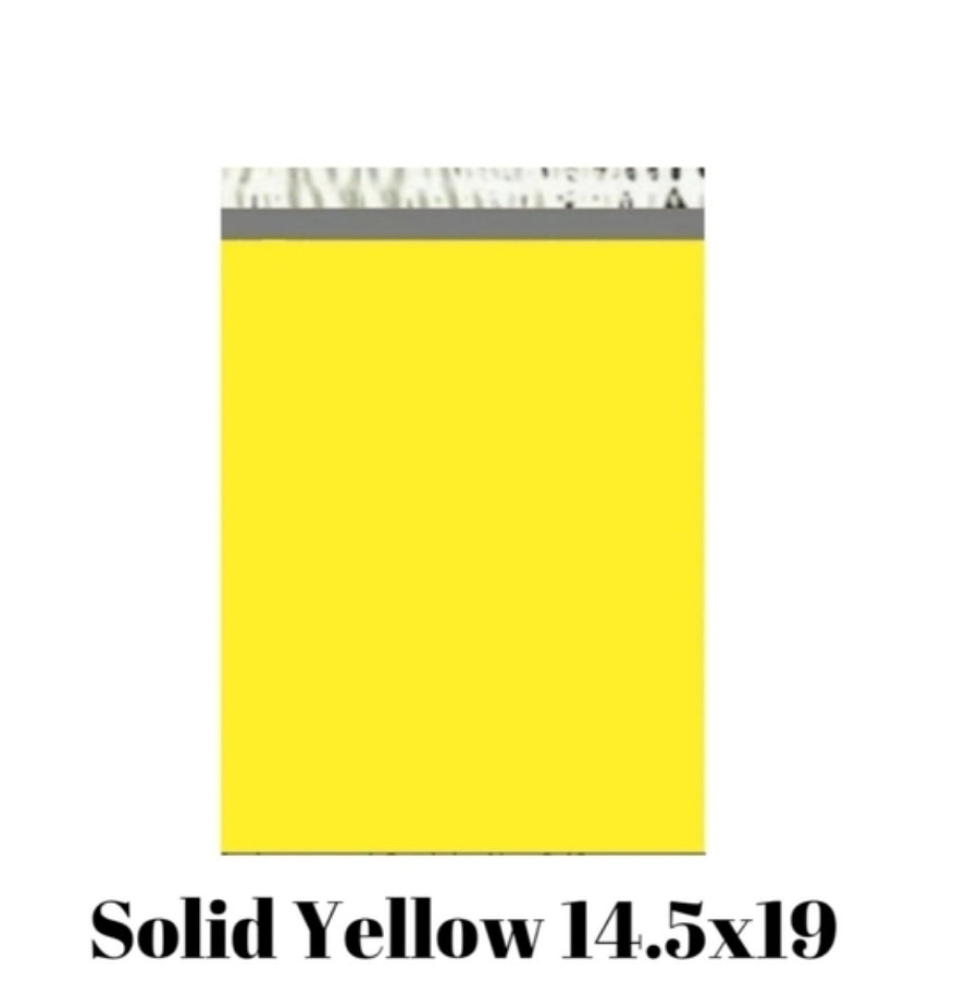 Yellow 14.5 x 19 poly mailers