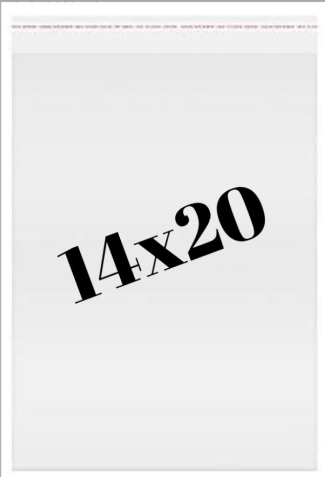 14x20 Clear Apparel Bags