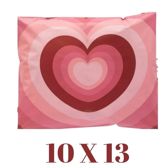 Sobres de polietileno de corazón 10x13