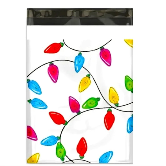 Christmas Lights Poly Mailers 10x13