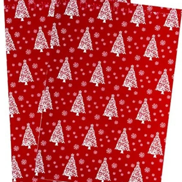 White Christmas Tree on Red Poly Mailers 10x13