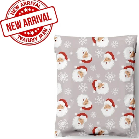 Santa on Gray Poly Mailers 10x13