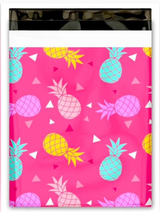 10x13 Colorful pineapple poly mailers