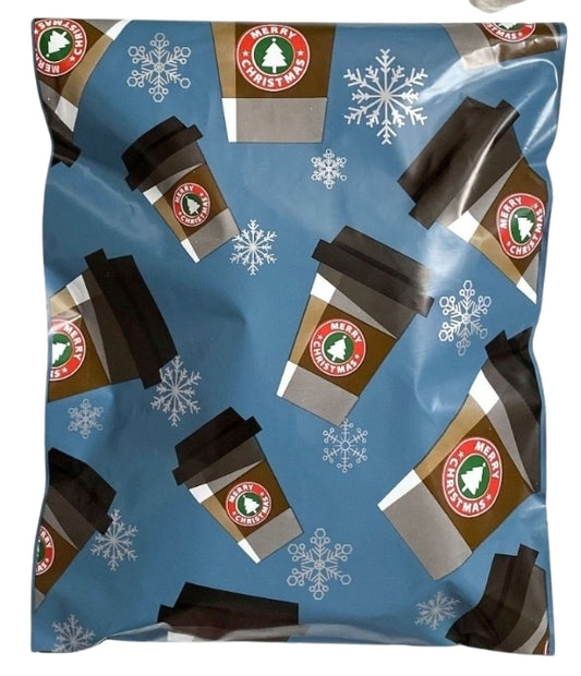 10x13 Winter Coffee poly mailers