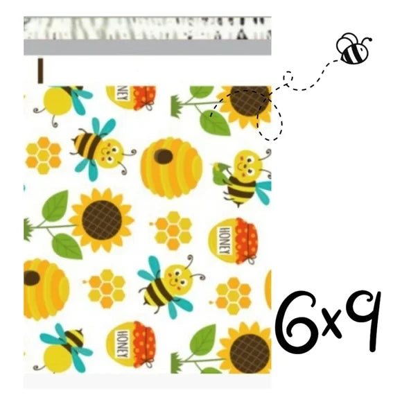 Sunflowers and Bees Poly Mailers 6x9