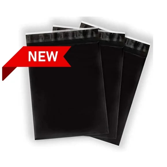 Solid Black Poly Mailers 10x13