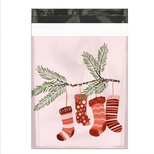 Christmas Stockings Poly Mailers 10x13