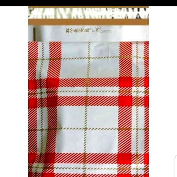 Red & White Plaid Poly Mailers 10x13