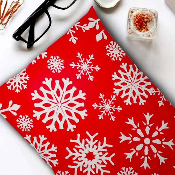 Red Snowflake Poly Mailers 10x13