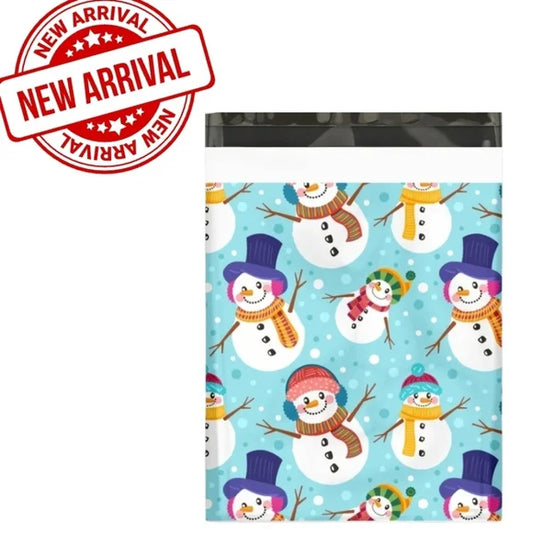 Snowmen Poly Mailers 10x13