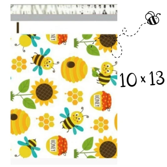 Sunflower and Bees Poly Mailers 10x13