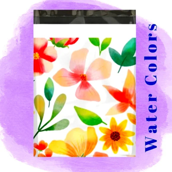 Water Color Floral Poly Mailers 10x13